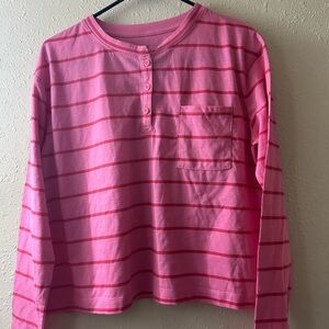 Pink Striped Long Sleeve Kids Tee